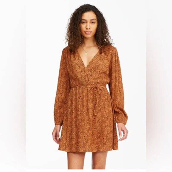 New! Billabong Spring Romance Mini Wrap Dress L/12 - Picture 1 of 10